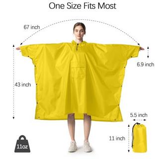Alopini Poncho de Pluie Imperméable Randonnée Vélo Outdoor 3-en-1 Polyvalent  