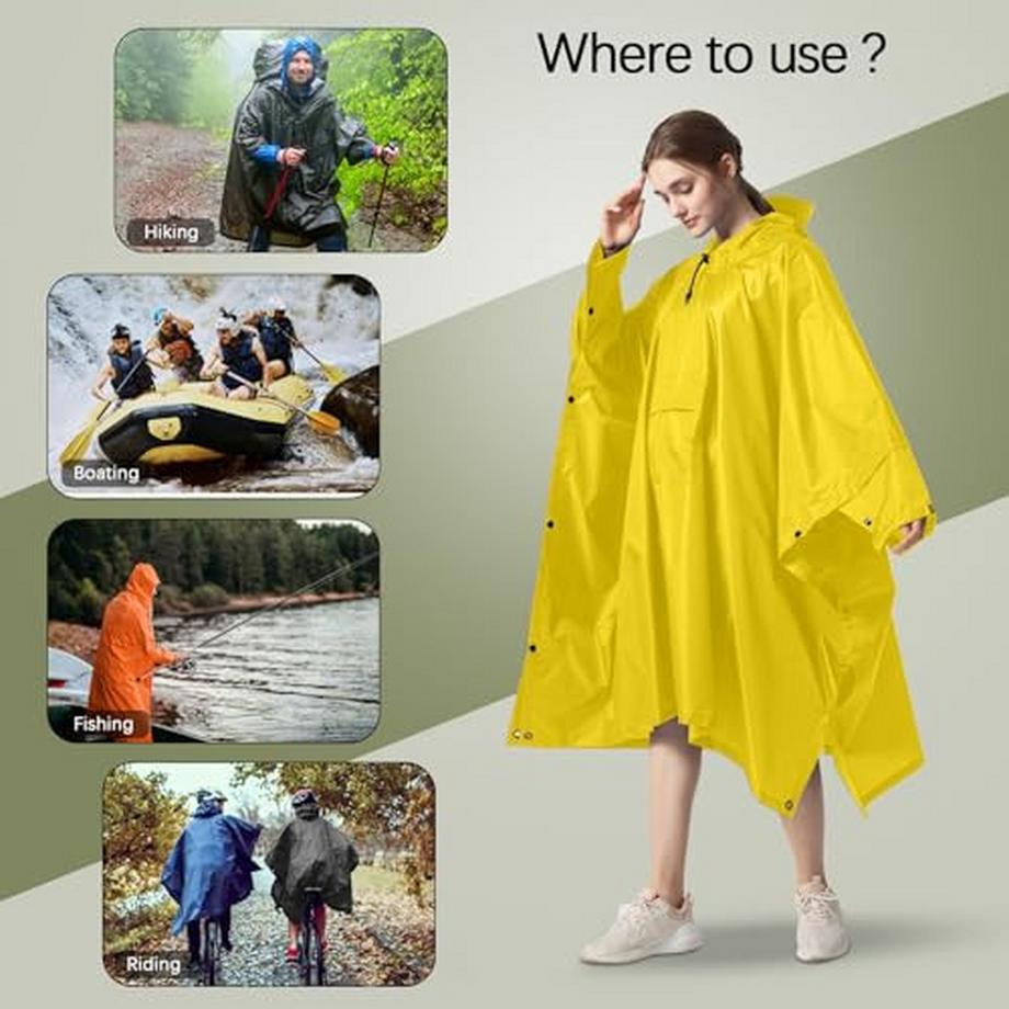 Alopini  Regencape Regenmantel Regenjacke Wasserdicht Wandern Radfahren Outdoor 3in1 Mehrzweck 