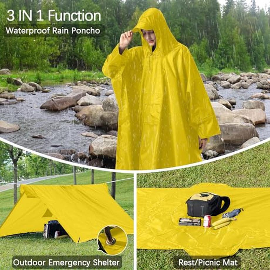 Alopini  Regencape Regenmantel Regenjacke Wasserdicht Wandern Radfahren Outdoor 3in1 Mehrzweck 