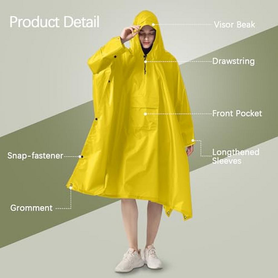 Alopini  Regencape Regenmantel Regenjacke Wasserdicht Wandern Radfahren Outdoor 3in1 Mehrzweck 