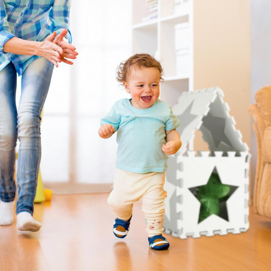 B2X  Tapis puzzle étoiles gris clair 