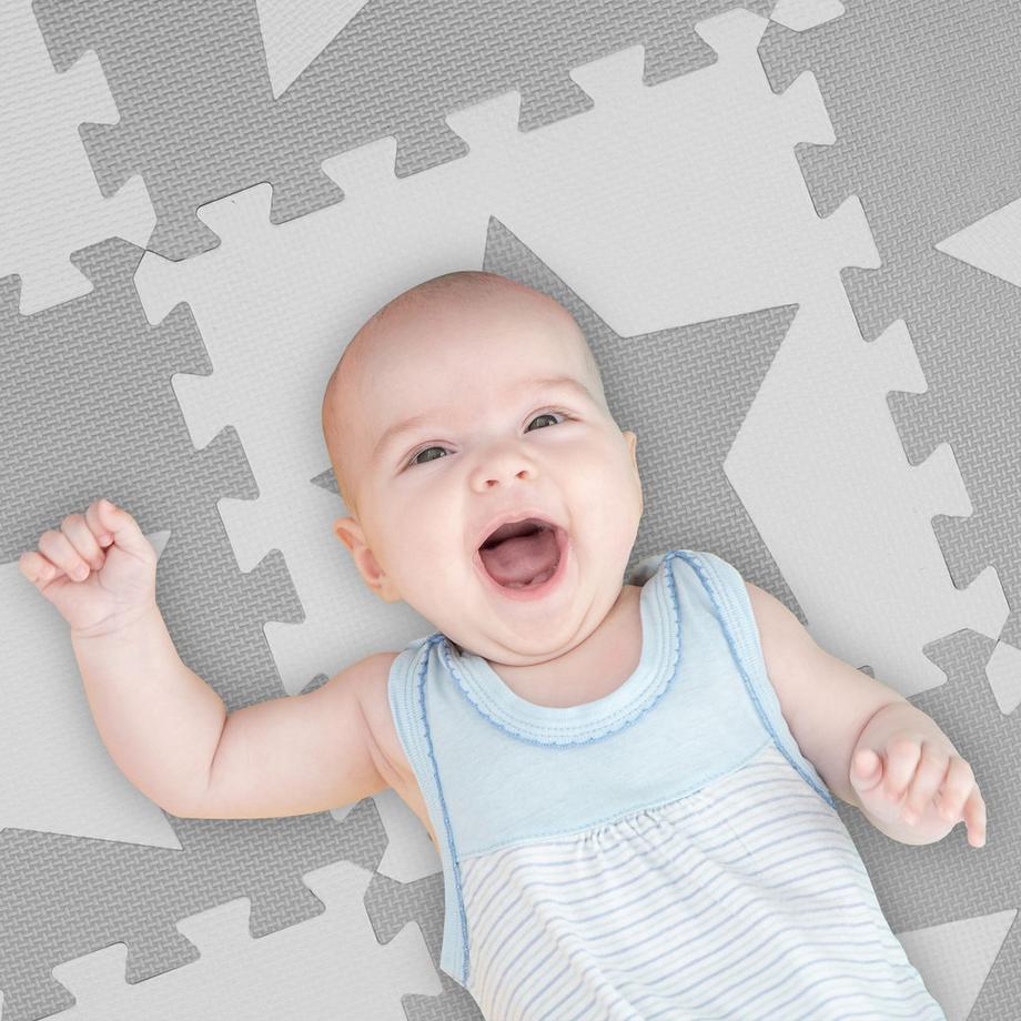 B2X  Tapis puzzle étoiles gris clair 