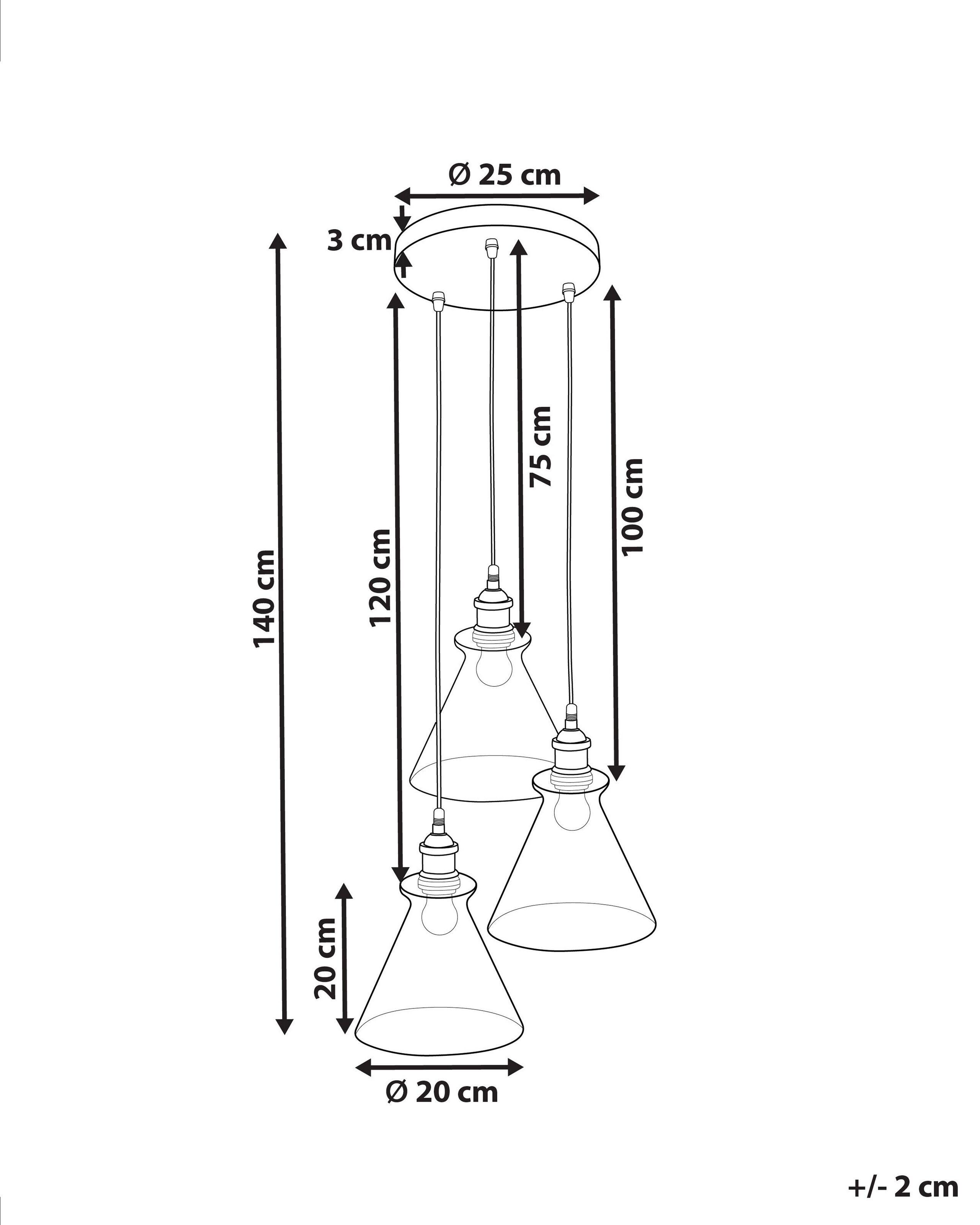 Beliani Lampe suspension en Verre Industriel BERGANTES  