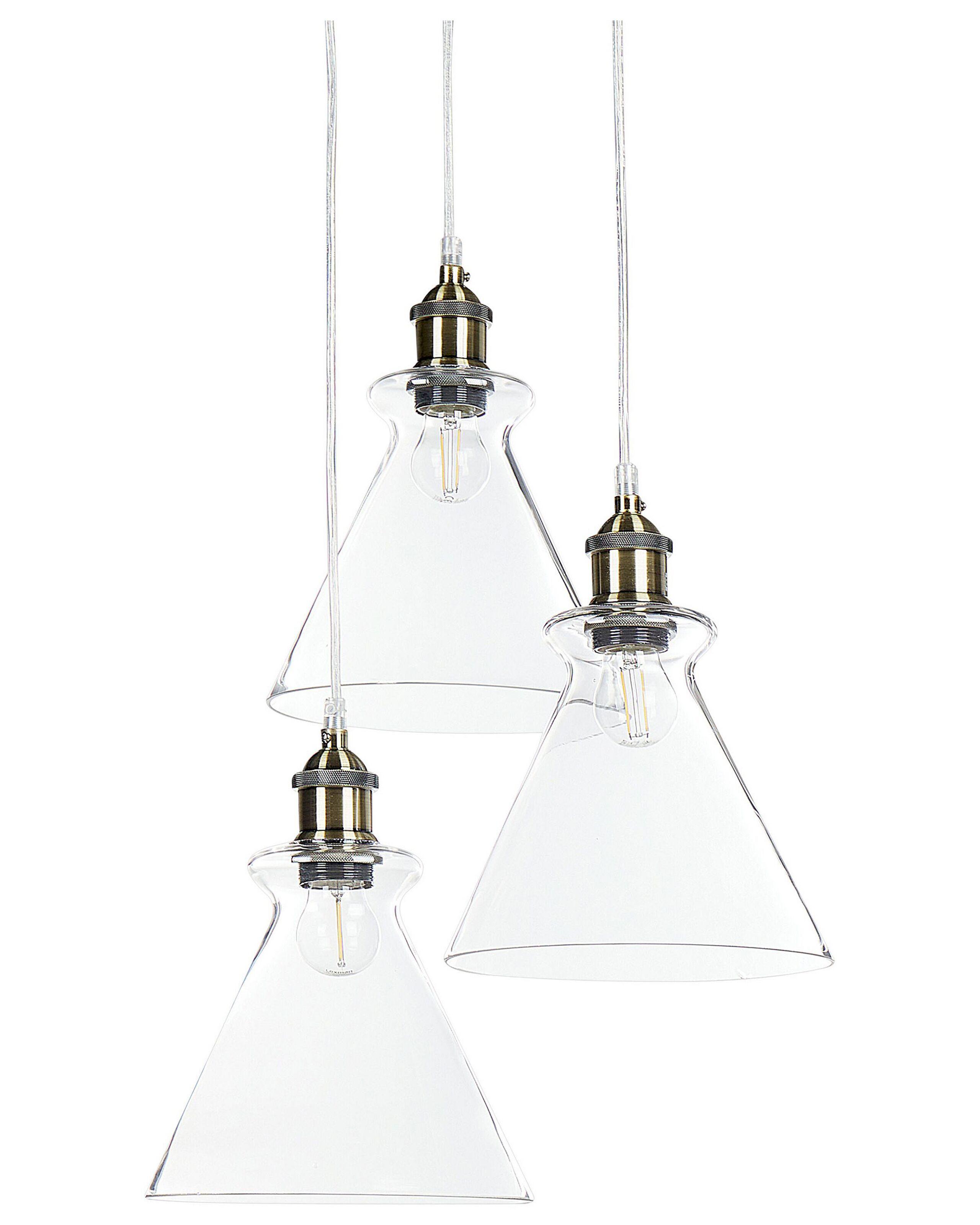 Beliani Lampe suspension en Verre Industriel BERGANTES  