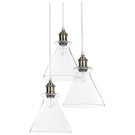 Beliani Lampe suspension en Verre Industriel BERGANTES  