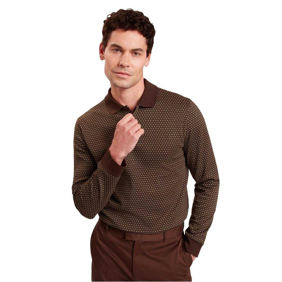 TED BAKER  Maglietta Polo Jacquard Manica Lunga 