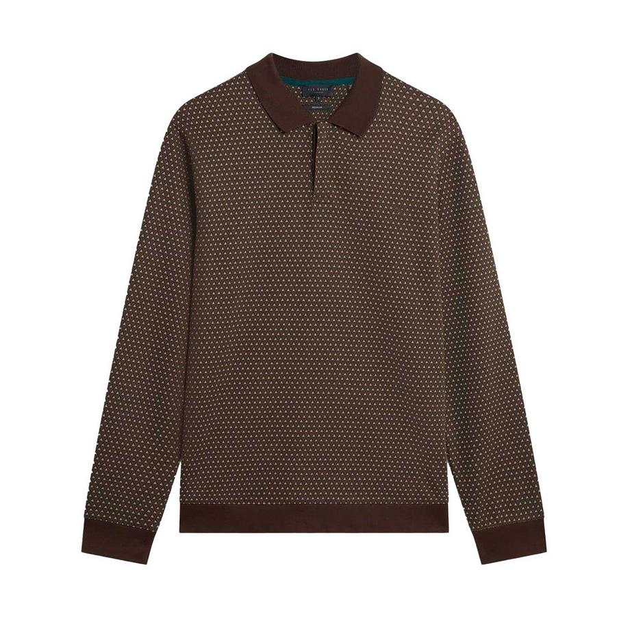 Maglietta Polo Jacquard Manica Lunga