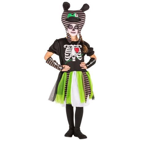 Tectake  Costume da scheletro zombie per bambina/ragazza 