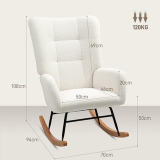 HOMCOM Fauteuil à bascule  