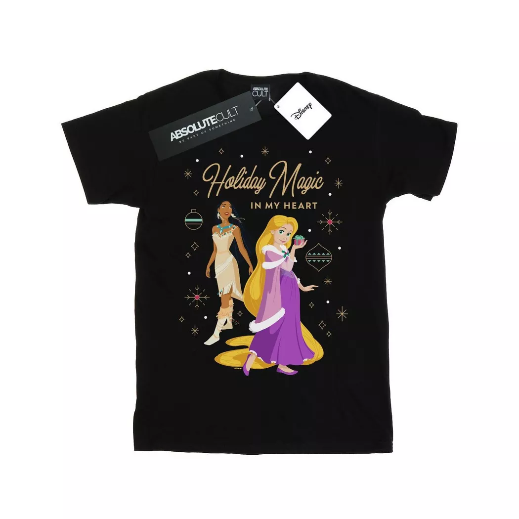 Disney - Princess Holiday Magic In My Heart TShirt, für Damen, Schwarz, Größe XL