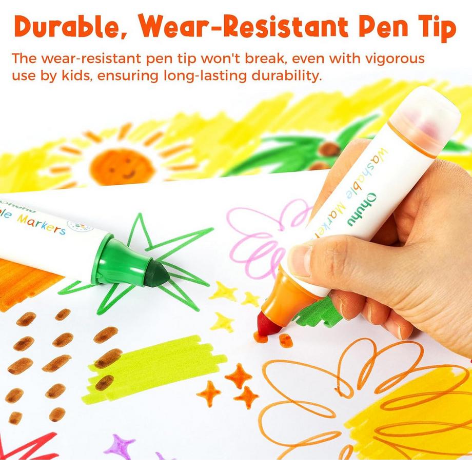 Ohuhu  Kainani Abwaschbare Marker für Kinder (12 Stk.) 