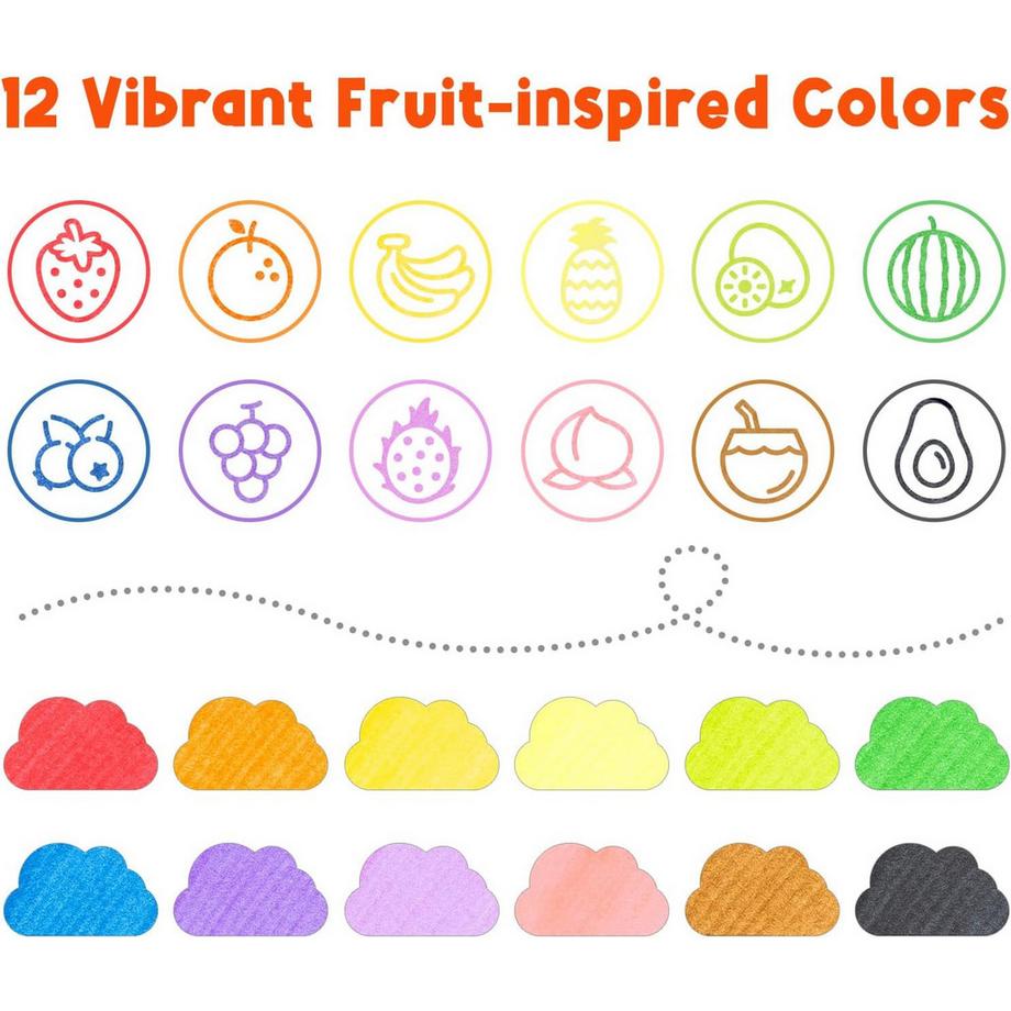 Ohuhu  Kainani Abwaschbare Marker für Kinder (12 Stk.) 