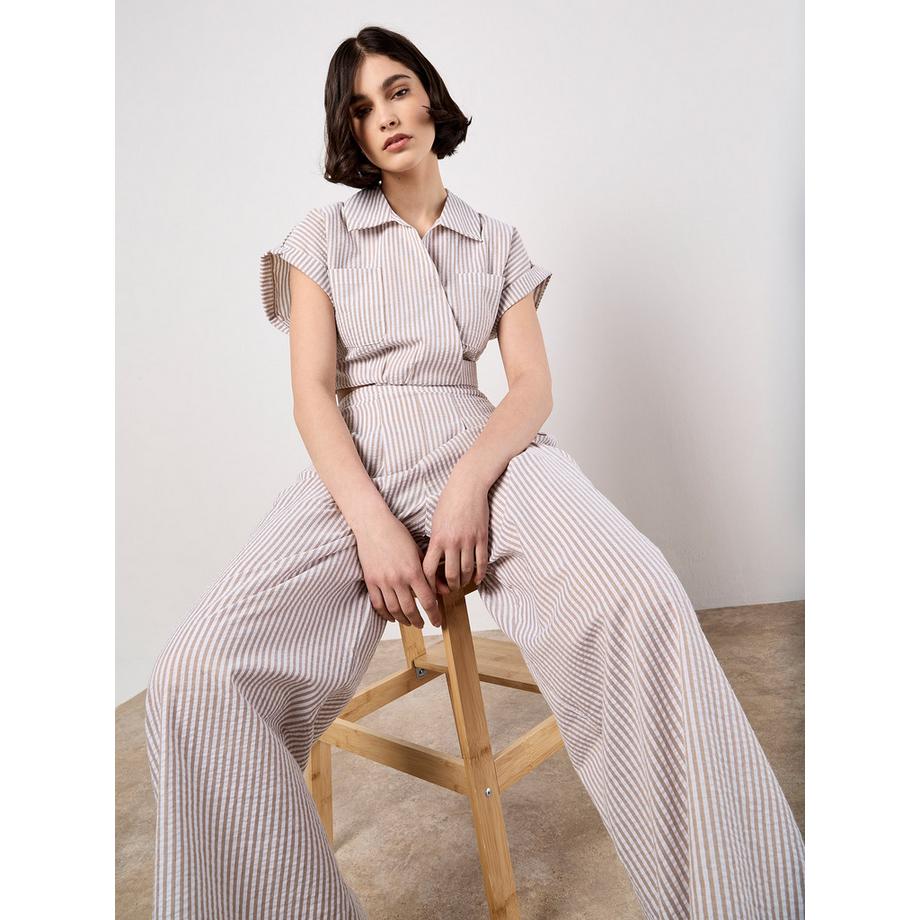 APRICOT Gestreifte Hose mit weitem Bein  