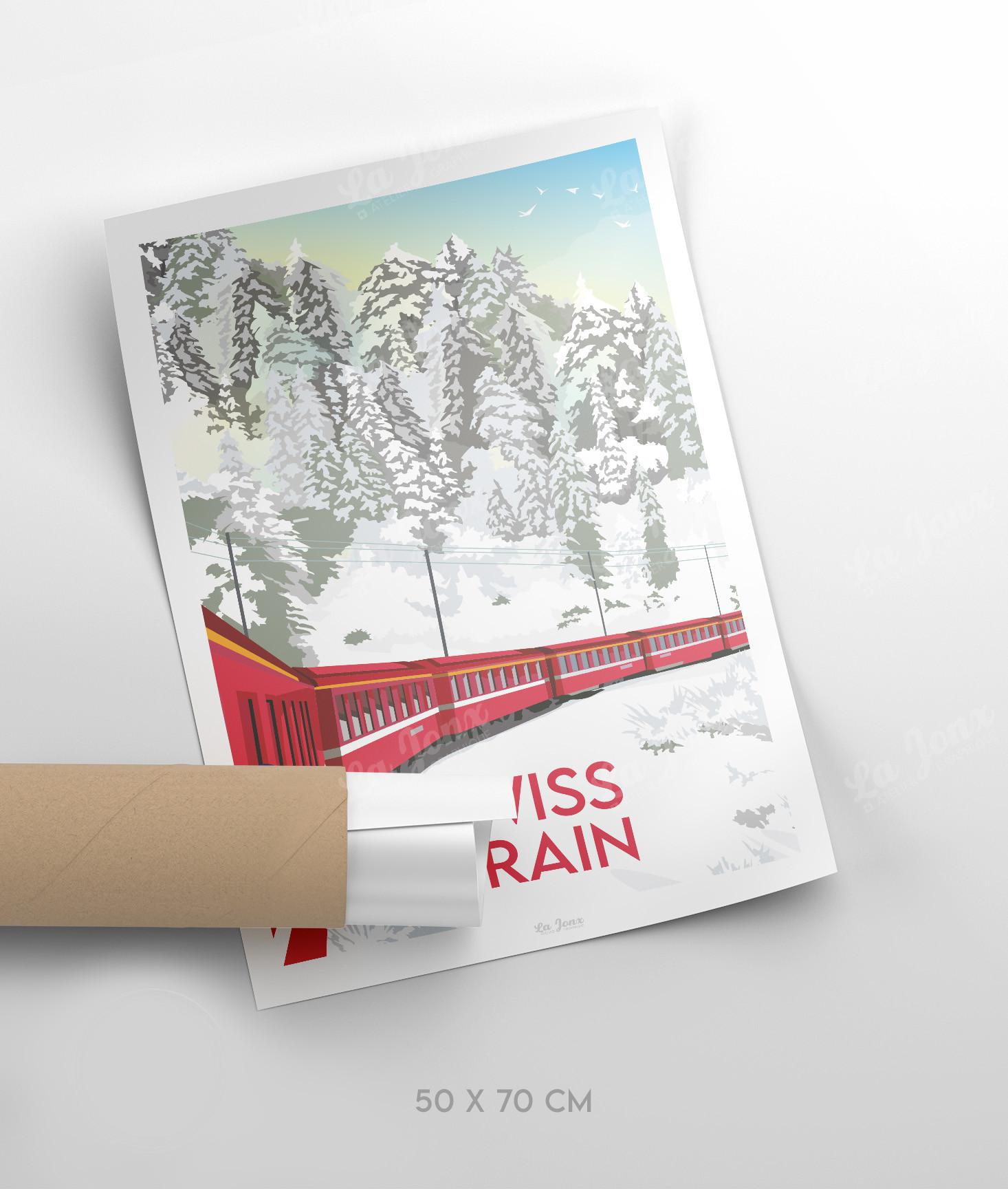 La-Jonx Poster Swiss Train - Bernina Express  