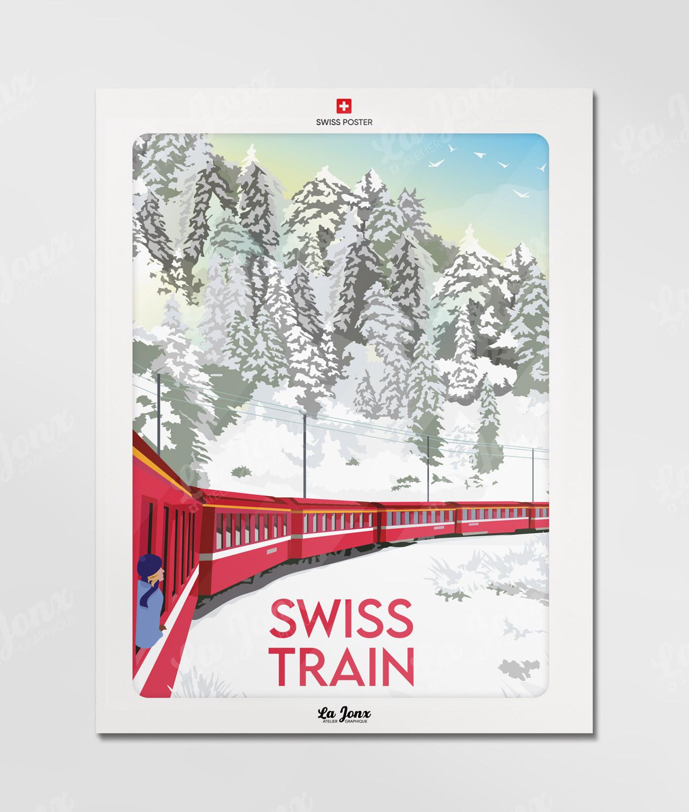 La-Jonx Poster Swiss Train - Bernina Express  