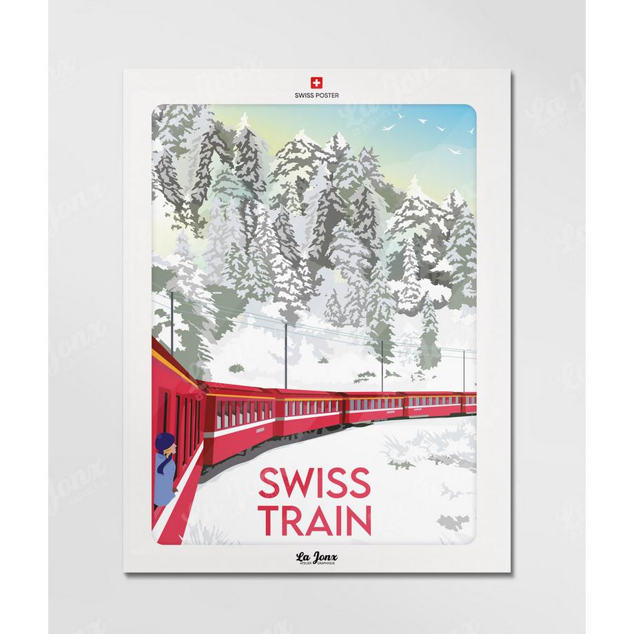 La-Jonx Swiss Train - Bernina Express - Poster  