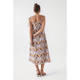 Salsa  Kleider Printed Linen Midi Dress 