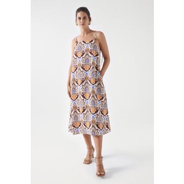 Kleider Printed Linen Midi Dress