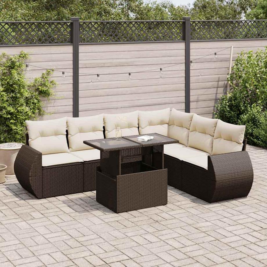 VidaXL Ensemble de canapés de jardin rotin synthétique  