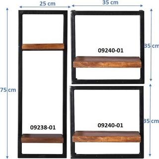 mutoni Mensola a muro Havana naturale 65x25x75 (3 pezzi)  