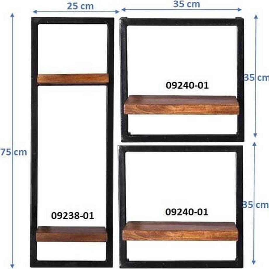 mutoni Wandregal Havanna natur 65x25x75 (3-tlg)  