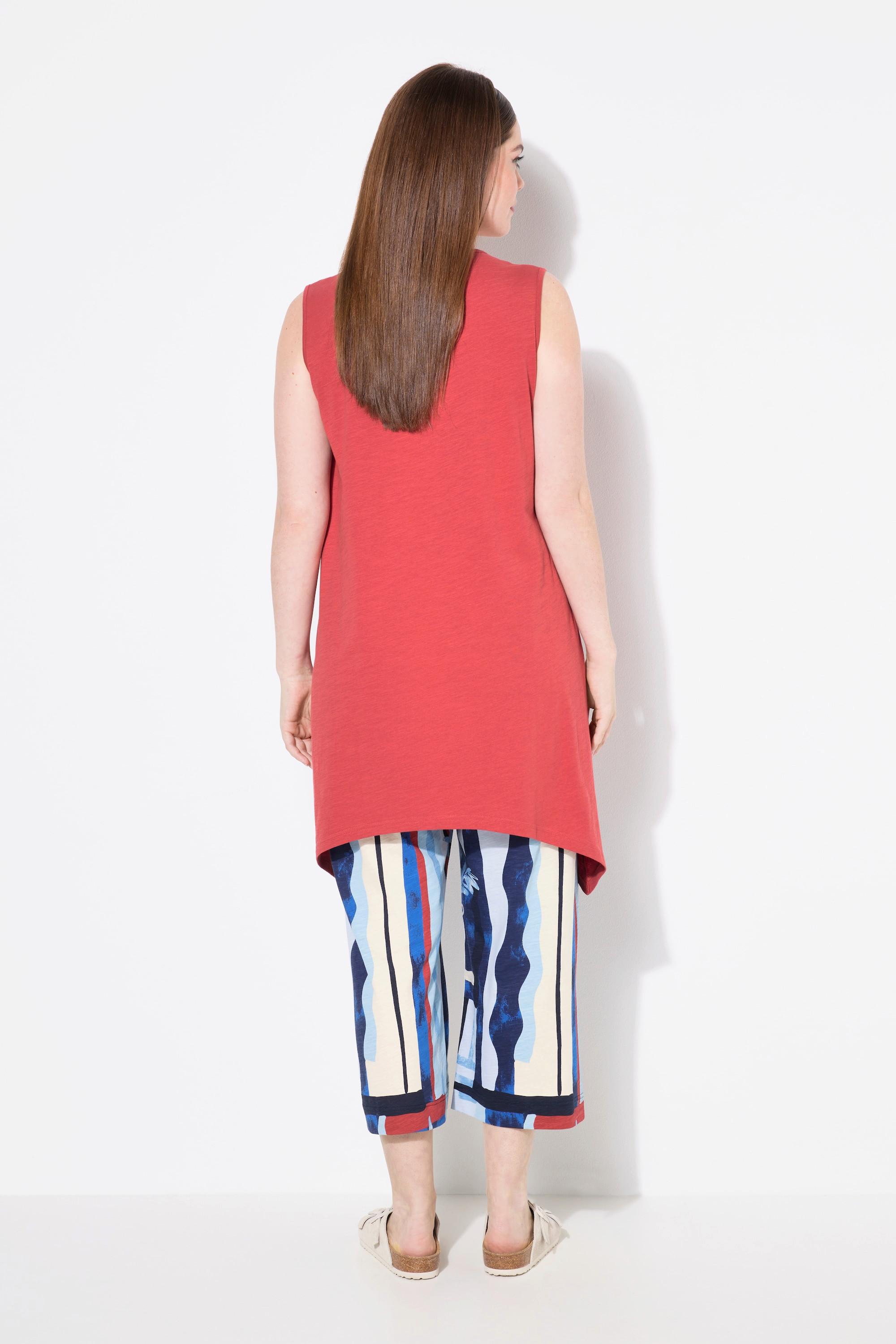 Ulla Popken Débardeur long Base en Pointe Silhouette A Décolleté V Coton Bio  