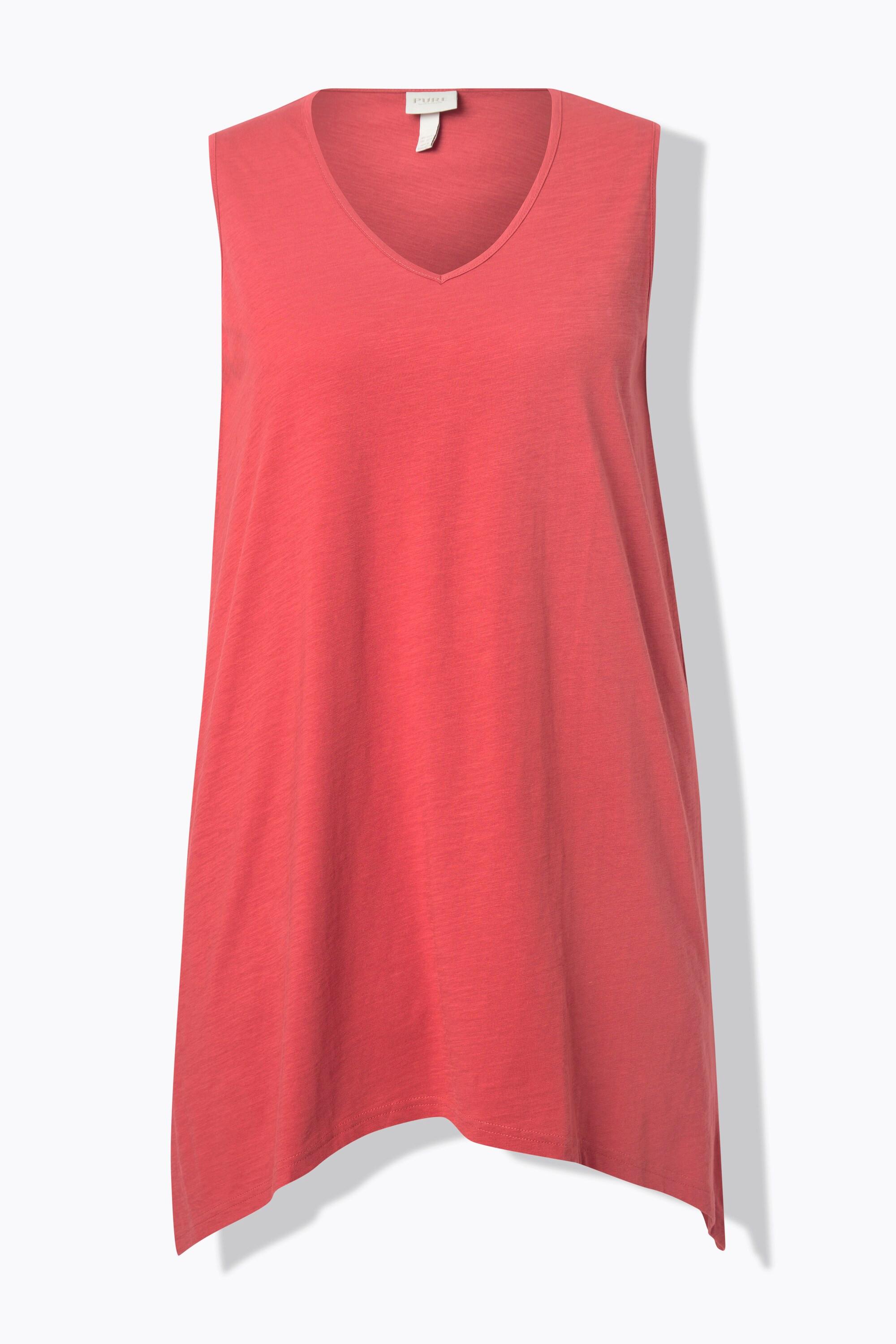 Ulla Popken Débardeur long Base en Pointe Silhouette A Décolleté V Coton Bio  