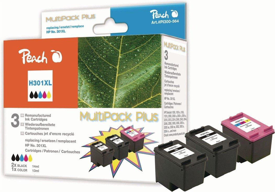 Peach  Tinte HP Combi Pack Plus Nr. 301XL 2x black + color, 2x14, 1x13 ml 