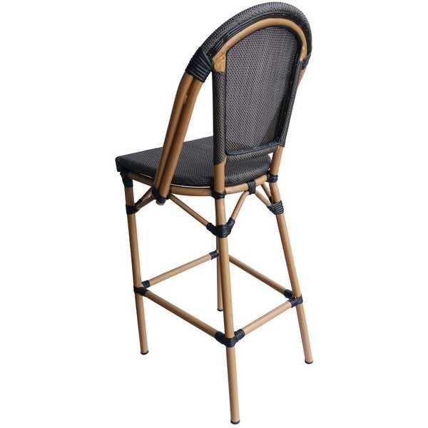 mutoni Chaise de bar de jardin polyrotin marron foncé  