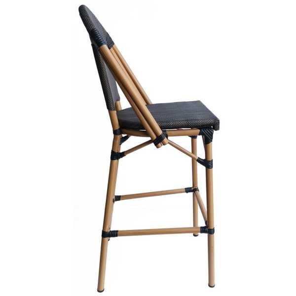 mutoni Chaise de bar de jardin polyrotin marron foncé  