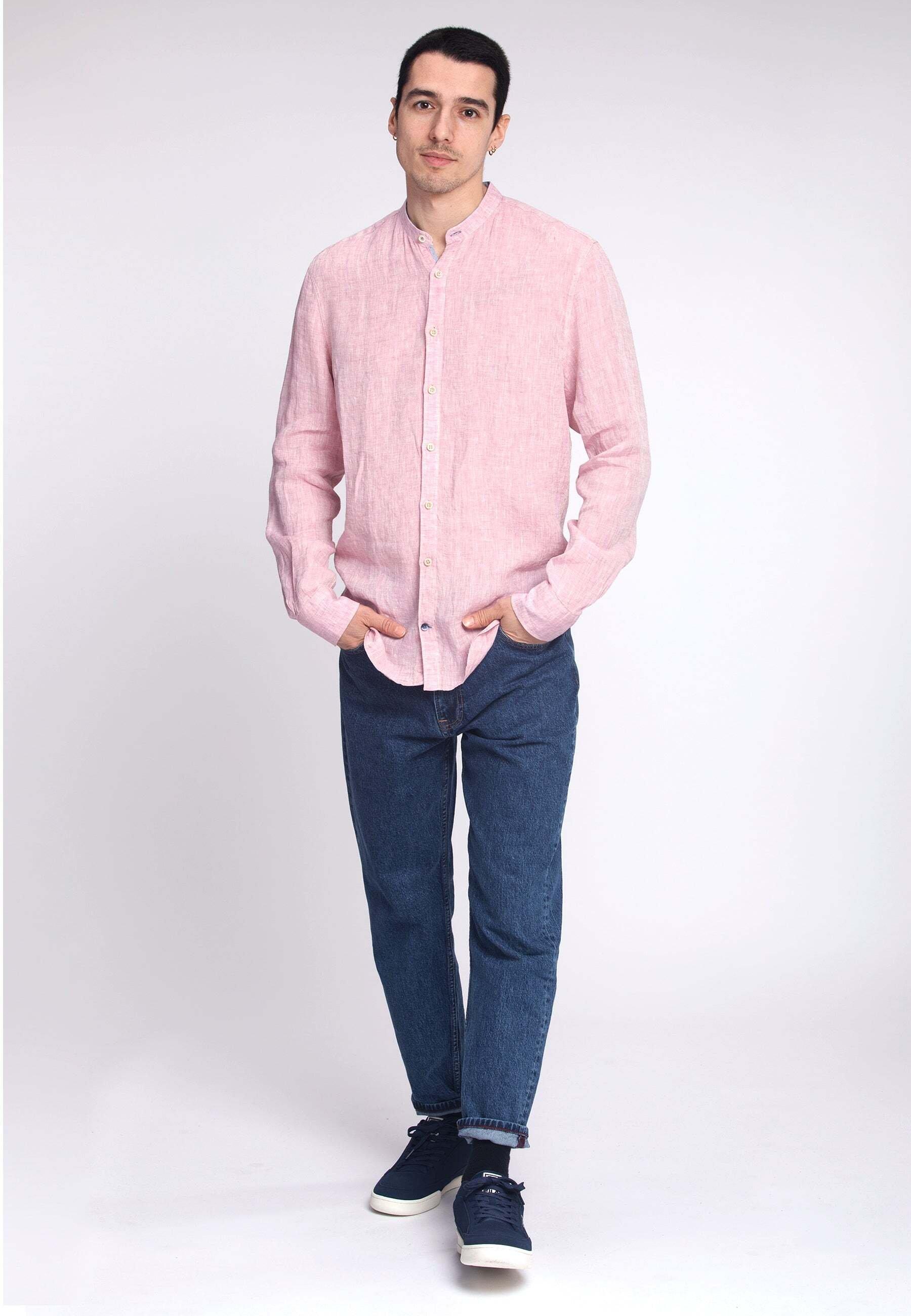 Colours & Sons  Hemden Shirt Linen Stand-Up 