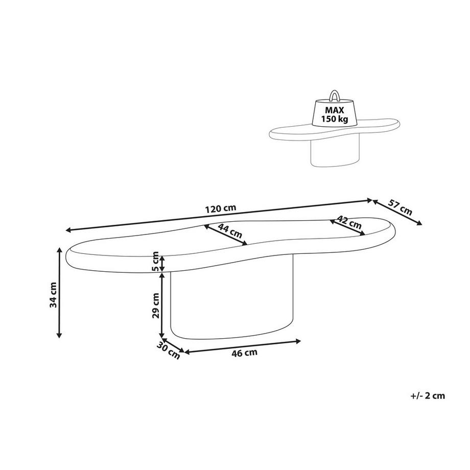 Beliani Couchtisch aus Magnesiumoxid Minimalistisch CONZA  