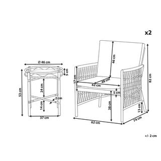 Beliani Bistro Set aus Aluminium Boho LEVICO  