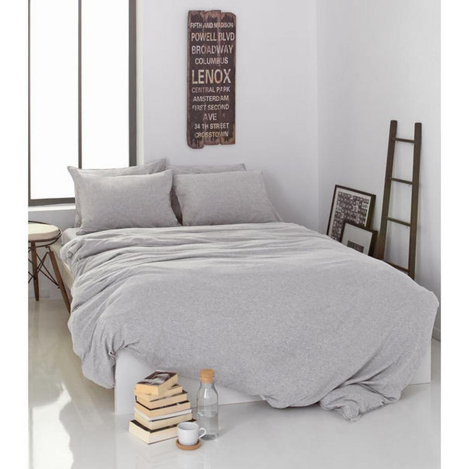 Living Home Melange Jersey Uni Bettwäsche Set  