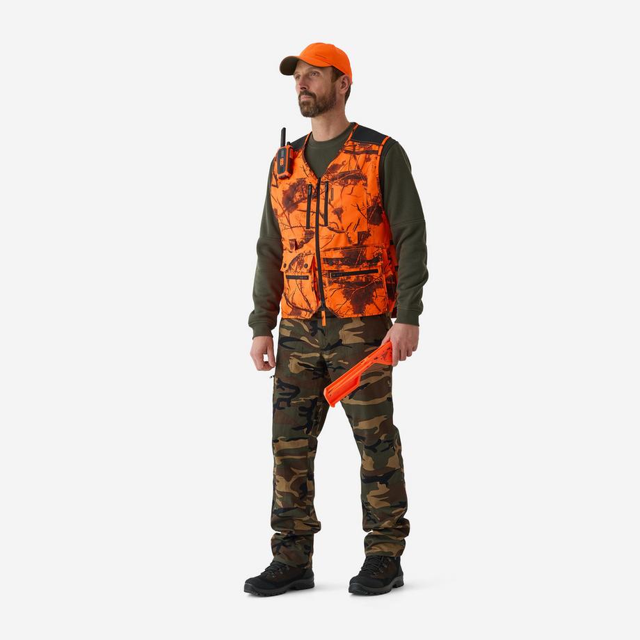 SOLOGNAC  Gilet de chasse avec 12 poches camo néon 
