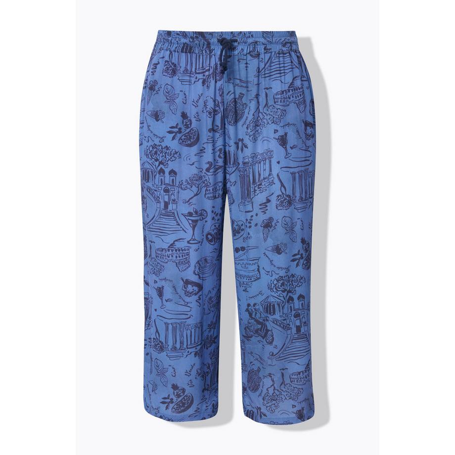 Ulla Popken Rose Knielange Weite Bein Culotte Elastikbund  