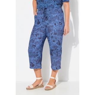 Ulla Popken Rose Jupe-culotte Longueur Mi-mollet Jambe Large Taille Élastique  