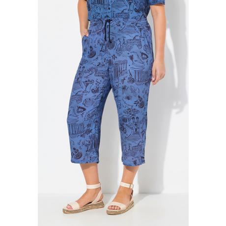 Ulla Popken Rose Jupe-culotte Longueur Mi-mollet Jambe Large Taille Élastique  