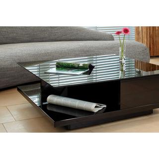 mutoni Table basse 100x100x36cm 2 tiroirs noir  