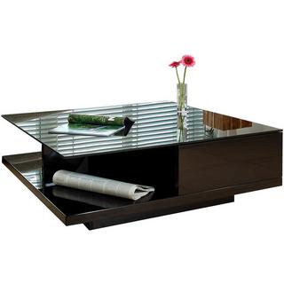 mutoni Table basse 100x100x36cm 2 tiroirs noir  