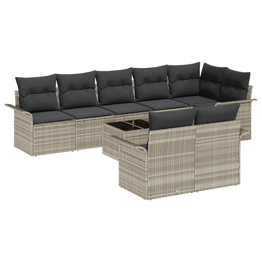 Ensemble de canapé de jardin poly rattan