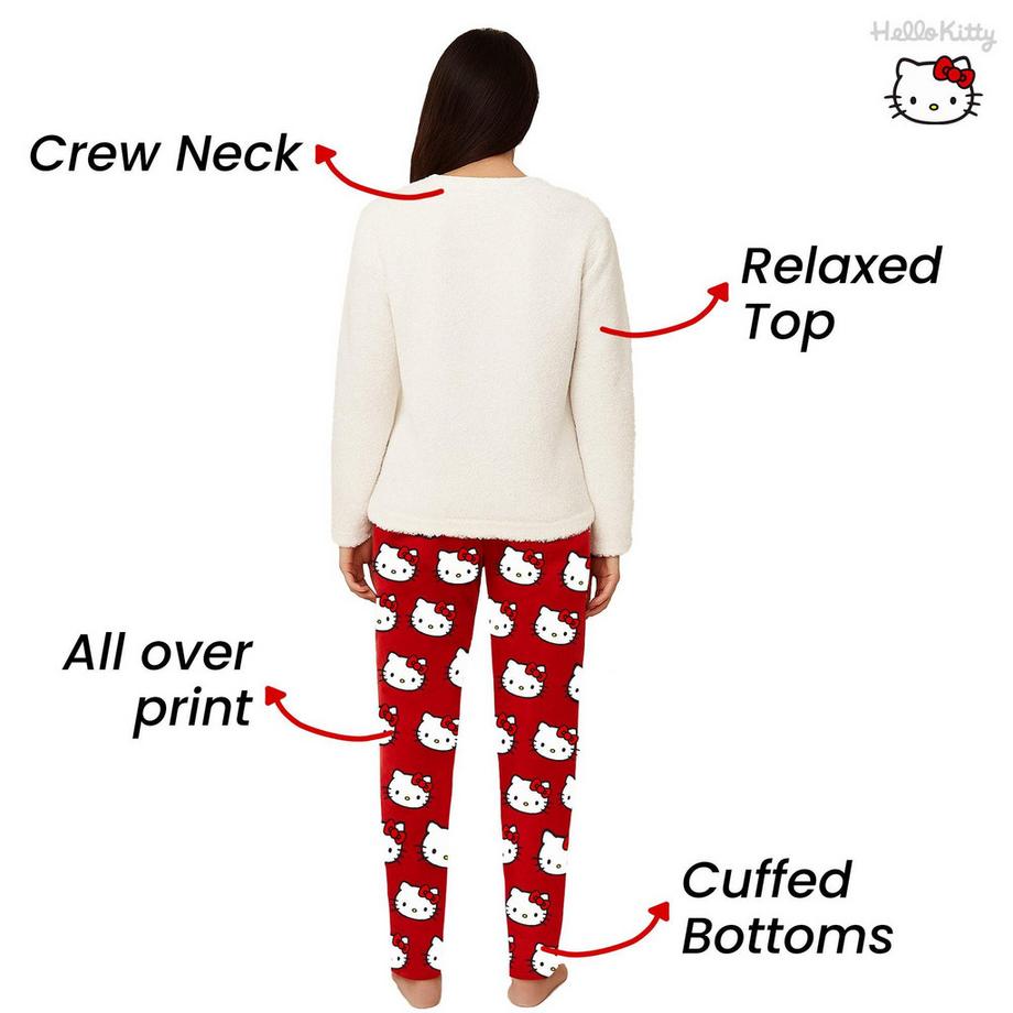 Hello Kitty Ensemble de Pyjama en Polaire avec Pantalon Long  