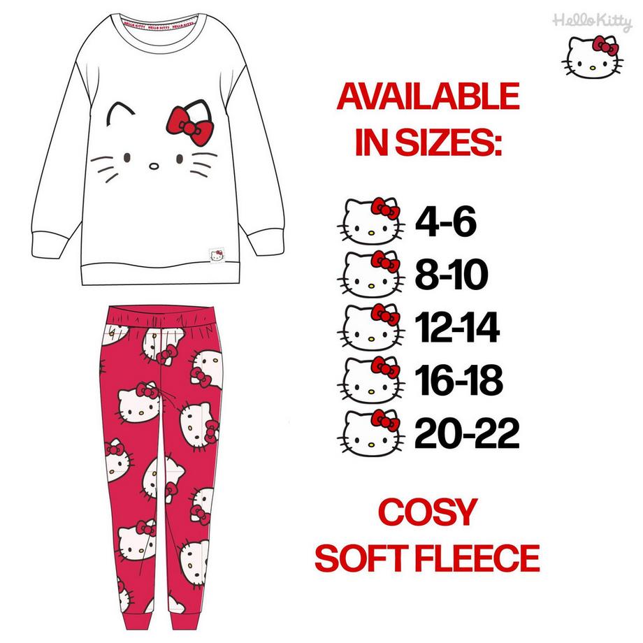 Hello Kitty Ensemble de Pyjama en Polaire avec Pantalon Long  