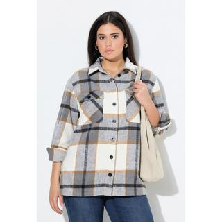 Ulla Popken Karomuster Oversized Langarm Shacket  