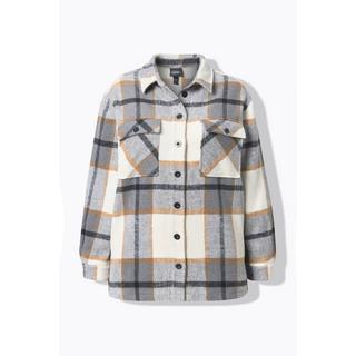 Ulla Popken Karomuster Oversized Langarm Shacket  