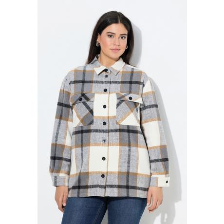 Ulla Popken Karomuster Oversized Langarm Shacket  