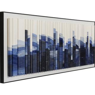 KARE Design Gerahmtes Bild Shadow Skyline Blue 160x60  