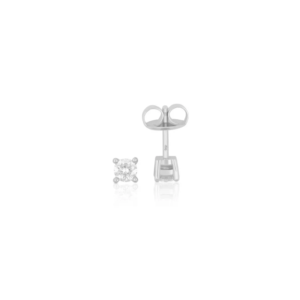MUAU Schmuck - Solitär Ohrstecker 4-Griff-Fassung Weissgold 750 Brillanten 0.50ct. 5.5mm, One Size