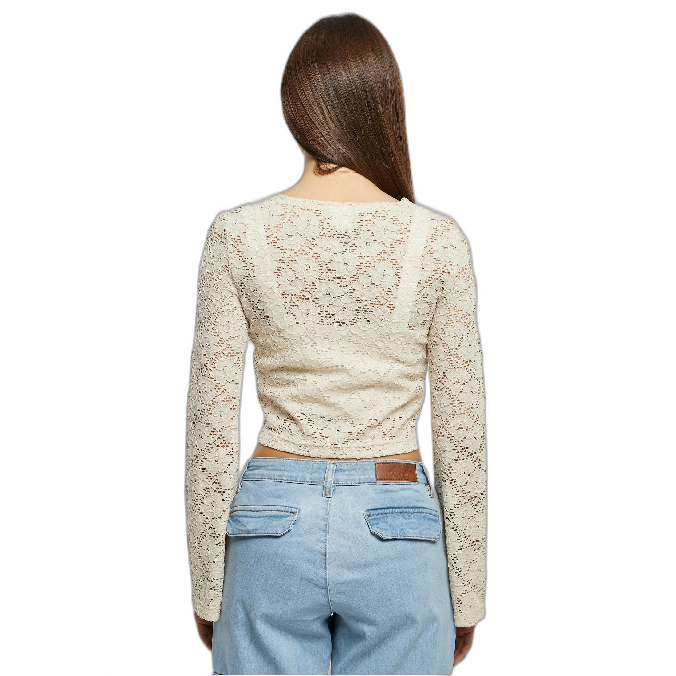 URBAN CLASSICS Spitzenbluse Langarm  