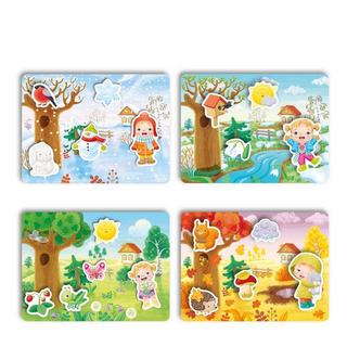 Montessori  Jeu éducatif, cartes en plastique avec velcro - Seasons Montessori® by Far far land 